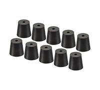 YOKIVE 10pz Gomma Tappi con Foro, Tappi Conici con Alte temperature Resistenza | Protezione Foro, Ottimo per Laboratorio Industria (Nero, da 20mm 26mm)