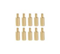 YOKIVE 10pz M2 Distanziale Viti, Ottone Esagonale PCB Distanziali, Mantiene Altezza Coerente, Ottimo per Scheda Madre (Oro Tono, 7mm+3mm)