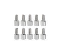 YOKIVE 10pz M3 Distanziatori Viti, Nichelate Placcate Esagonali PCB Distanziatori, Mantieni Altezza Coerente, Ottimo per Scheda Madre (Tono Argento, 5mm+6mm)