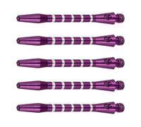 YOKIVE 15 aste per freccette, per interni ed esterni, in alluminio, filettatura media, 2BA, accessori per freccette di ricambio, per casa, club, campeggio (viola, 48 mm)