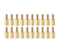 YOKIVE 20pz M2.5 Distanziale Viti, Ottone Esagonale PCB Distanziali, Mantiene Altezza Consistente, Ottimo per Scheda Madre (Tono oro, 8mm+6mm)