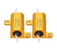 YOKIVE 2pz Alluminio Custodia Resistenza, Ufficio LED Convertitore Sostituzione Filo Avvolto Resistenza, Ottimo per Ogni giorno Utilizzi (Oro, 10W 25 Ohm)