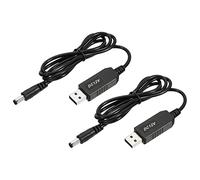 YOKIVE 2pz DC 5V a DC 12V USB Step Up Voltaggio Convertitore, Cavo Alimentazione con DC Jack 5,5mm x 2,5mm, Ottimo per Router, Auto Guida Registratore (Nero, 6W 1A)