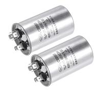 YOKIVE 2pz Marcia Condensatore CBB65, Ovale Marcia Partenza Condensatore con Terminale Ottimo per HVAC, Aria Condizionatori, Riscaldamento Pompe (Argento, 15uF 15mfd 450V AC 40/85 /21)