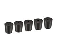YOKIVE 5pz Gomma Tappi con Foro, Tappi Conici con Alta Temperatura Resistenza | Protezione Foro, Ottimo per Lab Industria (Nero, 18mm a 24mm)