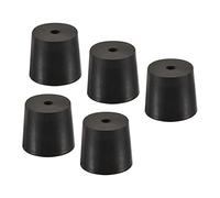 YOKIVE 5pz Gomma Tappi con Foro, Tappi Conici con Alta Temperatura Resistenza | Protezione Foro, Ottimo per Lab Industria (Nero, 26mm a 32mm)