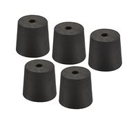 YOKIVE 5pz Gomma Tappi con Foro, Tappi rastremati con Alta temperatura Resistenza Protezione Foro, Eccezionale per Laboratorio Fabbrica (Nero, 23mm a 26mm)