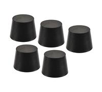 YOKIVE 5pz Gomma Tappi, Conici Tappi con Alta Temperatura Resistenza | Protezione Foro, Ottimo per Lab Industria (Nero, 27mm a 34mm)