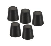 YOKIVE 5pz Gomma Tappi, Conici Tappi con Alta Temperatura Resistenza | Protezione Foro, Ottimo per Lab Industria (Nero, 18mm a 24mm)