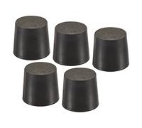 YOKIVE 5pz Gomma Tappi, Conici Tappi con Alta Temperatura Resistenza | Protezione Foro, Ottimo per Lab Industria (Nero, 24mm a 28mm)