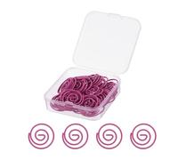 YOKIVE Clip Circolari in Metallo per Carta 60 Pezzi 22mm Rosso Rosa | Antiruggine, Robusti, Piccoli e Carini, con Scatola, Forniture per Ufficio, per Conservazione Documenti, Buste, Carte, Foto