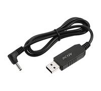 YOKIVE DC 5V a DC 12V USB Step Up Tensione Convertitore, Cavo Alimentazione con DC Gomito Jack 3,5mm x 1,35mm,Ottimo per Router, Auto Guida Registratore (Nero, 6W 1A)