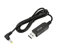 YOKIVE DC 5V a DC 12V USB Step Up Tensione Convertitore, Cavo Alimentazione con DC Gomito Jack 4,0 mm x 1,7 mm, Ottimo per Router, Auto Guida Registratore (Nero, 6W 1A)