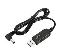 YOKIVE DC 5V a DC 12V USB Step Up Tensione Convertitore, Cavo Alimentazione con DC Gomito Jack 5,5 Mm x 2,5 Mm, Ottimo per Router, Auto Guida Registratore (Nero, 6W 1A)