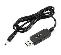 YOKIVE DC 5V a DC 12V USB Step Up Tensione Convertitore, Cavo Alimentazione con DC Jack 3,5 mm x 1,35 mm, Ottimo per Router, Fotocamera, Auto Guida Registratore (Nero, 6W 1A)