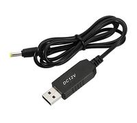 YOKIVE DC 5V a DC 12V USB Step Up Tensione Convertitore, Cavo Alimentazione con DC Jack 4,0 Mm x 1,7 Mm, Ottimo per Router,fotocamera, Auto Guida Registratore (Nero, 6W 1A)