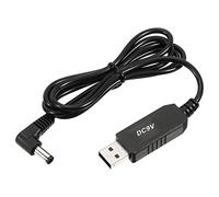 YOKIVE DC 5V a DC 9V USB Step Up Tensione Convertitore, Cavo Alimentazione con DC Gomito Jack 5,5 mm x 2,5 mm, Ottimo per Router, Auto Guida Registratore (Nero, 6W 1A)