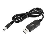 YOKIVE DC 5V a DC 9V USB Step Up Tensione Convertitore, Cavo Alimentazione con DC Jack 5,5mm x 2,5mm, Ottimo per Router,fotocamera, Auto Guida Registratore (Nero, 6W 1A)
