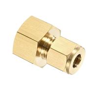 YOKIVE Raccordo Tubi Compressione, Adattatore Accoppiamento Dritto Ottone, Ideale per Tubi (Tono Oro, Filettatura Femmina G1/2 x 8mm)