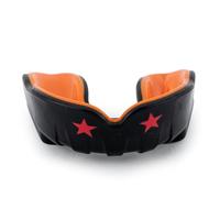 YOKKAO Muay Thai Boxing Mouth Guard - Boil and Bite Mouthguard with case for All Contact Sport, Easy Breathing Mouthpiece for Adults - Black/Orange