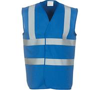 Yoko Hi-Vis 2 Band Braces Waistcoat HVW100 - Royal Blue (2XL)