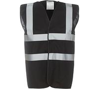 Yoko HVW100 Gilet catarifrangente di sicurezza, con 2 strisce orizzontali e verticali, per adulti Black Small