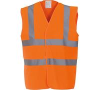 Yoko HVW100 Gilet catarifrangente di sicurezza, con 2 strisce orizzontali e verticali, per adulti Orange Small