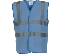 Yoko HVW100 Gilet catarifrangente di sicurezza, con 2 strisce orizzontali e verticali, per adulti Sky Blue XX-Large