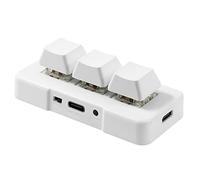 Yokomu Tastiera con manopola macro di programmazione personalizzata USB 3 tasti Copia Incolla Mini Button Tastiera meccanica da gioco Photoshop Bianco