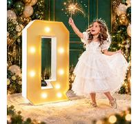 Yokqexz Lettera Luminosa Stile Marquee per Uso in Interno ed Esterno | Pannello KT, Bianco Caldo, Leggero, Senza Fili, Montaggio Rapido, Parola Personalizzata, Sfondo Foto(Letter-q,70cm)