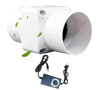 Yokqexz Piccolo Sistema di Ventilazione A velocità Variabile da 2" con Condotto in Linea for Ventilazione di Bagni, Capannoni E Soffitte di Camper(Adjustable Speed)