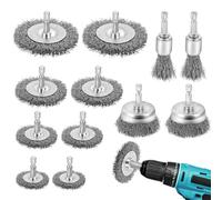 Yokuni 12 Pezzi Set Di Spazzole Per Trapano, Spazzola Per Trapano Con 6mm Asta Esagonale, Spazzola Ferro Ideale Per Lucidatura, Levigatura, Rimozione Della Ruggine, Sbavatura