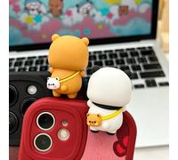 YOKUSHI 2 decorazioni a forma di orsetti Bubu Dudu, simpatiche statue a forma di orso, per computer desktop, notebook, telefono cellulare, ufficio, scrivania, auto, cruscotto, decorazione