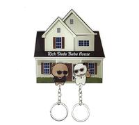 YOKUSHI Bubu and Dudu Couple Keychains Holder for Wall, Cute Bears Acrylic Key Chains for for Women Backpacks Car Keys Gifts (A)