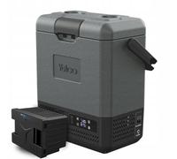 Yolco ET8 Carbon 8L Coolbox con batteria SC4B - Frigorifero portatile per auto, 12 V/24 V/230 V, funzione congelatore fino a -20 °C, silenzioso, mini frigo per campeggio, Vanlife e outdoor