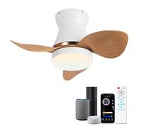 YOLEDY Ventilatore da Soffitto Intelligente con Luce, Compatibile con Alexa e App, Silenzioso, LED Dimmerabile con Telecomando, Funzione Inverno, per Camera da Letto, Cameretta, 53cm