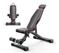 YOLEO Panca per manubri pieghevole da 300 kg multifunzione con supporto esteso per schiena, testa e colonna vertebrale, panca per allenamento fitness addominali panca inclinata con schienale