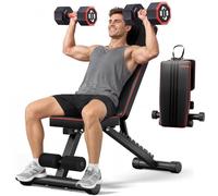 YOLEO Panca per sollevamento pesi pieghevole panca regolabile per allenamento completo del corpo panca reclinabile per esercizio palestra a casa/ufficio