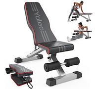 YOLEO Panca pieghevole multifunzione per allenamento, fitness, panca inclinata, con schienale regolabile in 7 posizioni, cuscino regolabile in 4 posizioni, carico 300 kg