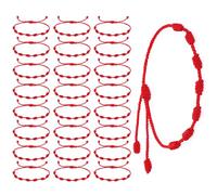 Yolev 24 Pezzi Braccialetti di Corda Rossi Bracciale Nodo Amuleto Protezione Corda Rossa Braccialetto Amicizia Fatto a Mano Nodo Kabbalah Bracciale Filo Rosso del Destino Fortunato per Donna Uomini