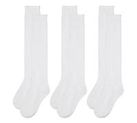 Yolev 3 Paia di Calze Alte al Ginocchio per Bambini - Calzini Lunghi in Cotone Bianco - Calze Uniformi Scolastici per Ragazze e Ragazzi