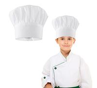 Yolev Cappello da Cuoco per Bambin Cappello da Cuoco da Cucina Adatto per Cucinare Articoli per Feste da Forno Cucina Domestica Scuola Ristorante Bianco