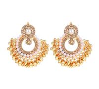Yolev Orecchini indiani vintage con nappe con perline per le donne Boho Ball ciondola orecchini a perno con perline di cristallo eleganti gioielli indiani con perle per le donne