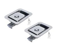 YolieraArt 2 chiavistelli per cassetta degli attrezzi in acciaio inossidabile, 304 SS Paddle Handle Lock 121 x 91 mm con chiavi e rondelle, montaggio a filo per camion, camper, cassetta degli attrezzi