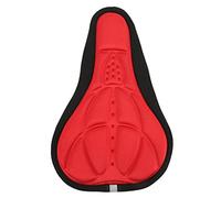 YolieraArt Bike Seat Cover, Sponge Soft Breathable Cushion with Concavo Convex Design, Easy Installation, Suitable for Mountain Road Indoor Fitness Bikes Fixed Gear (Red)