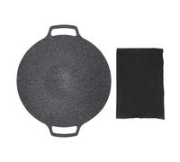 YolieraArt Bistecchiera rotonda in lega di alluminio con rivestimento antiaderente, doppi manici, colata composita a 6 strati, per barbecue da picnic all'aperto, funziona con stufe elettriche a