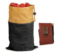 YolieraArt Borsa per raccogliere frutteti per giardinaggio tascabile e raccolta, 21,1 x 31 cm, borsa per la raccolta della frutta da appendere alla vita (nero, 21,1 x 31 cm)