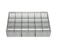 YolieraArt Earring Organizer Box, 30 Compartments Translucent Black Acrylic Storage, Large Capacity dust prevention Display Case, Portable Stackable for Home Travel Gift