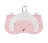 YolieraArt Glasses Bag, Cute Little Goat Pattern Leather Storage Pouch, 6.1 x 3.5in Portable Case, Hook Design for Home Travel (Rosa)