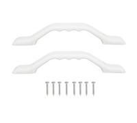 YolieraArt RV Door Grab Handle, 2PCS Nylon Assist Bar with Wavy Grip, 232mm Entry Pull Handle for RV Trailer Boat Toilet, all Weather (White)